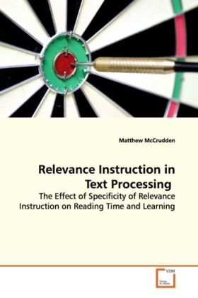 Produktbild: McCrudden, M: Relevance Instruction in Text Processing