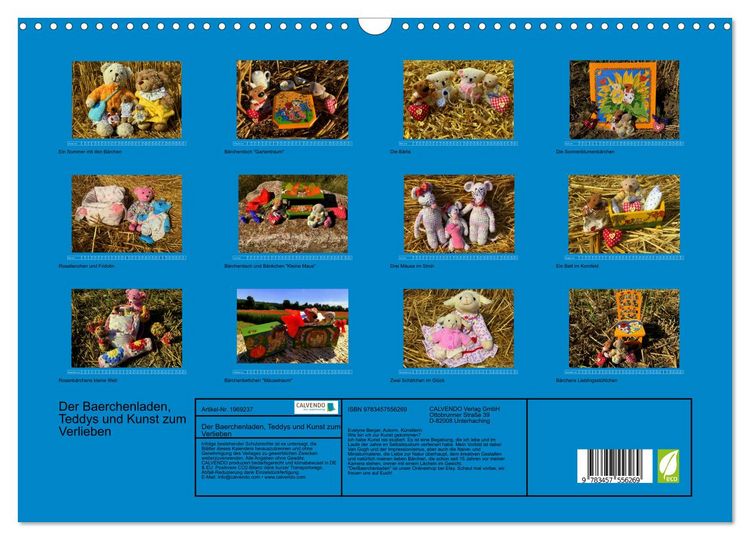 Produktbild: Der Baerchenladen, Teddys und Kunst zum Verlieben (Wandkalender 2026 DIN A3 quer), CALVENDO Monatskalender