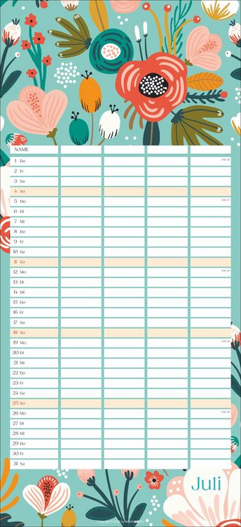 Produktbild: Floral total Familienplaner 2027