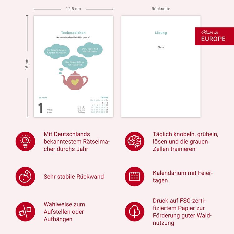 Produktbild: Stefan Heine Gehirnjogging Tagesabrei&szlig;kalender 2027