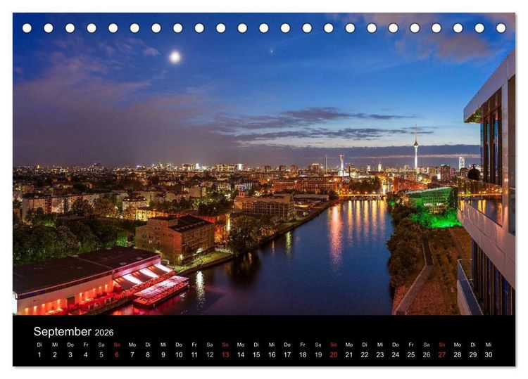 Produktbild: Die Blaue Stunde in Berlin (Tischkalender 2026 DIN A5 quer), CALVENDO Monatskalender