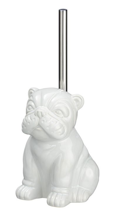 Produktbild: WC-Garnitur Mod. Bulldog Wei&szlig; Keramik, B&uuml;rstenkopf auswechselbar