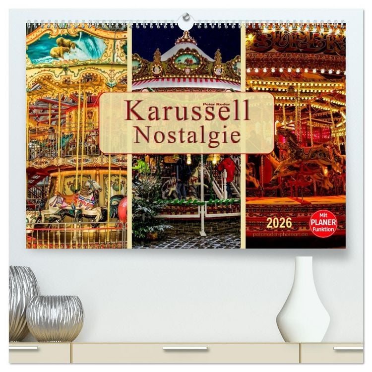 Produktbild: Karussell - Nostalgie (hochwertiger Premium Wandkalender 2026 DIN A2 quer), Kunstdruck in Hochglanz