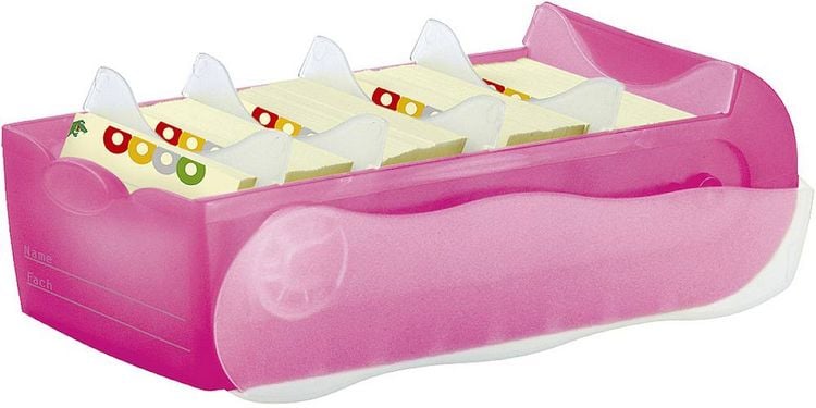 Produktbild: HAN CROCO 997-663 Karteibox Transluzent, Pink max. Anzahl der Karten: 900 Karten DIN A7 quer inkl. 100 linierten Karten