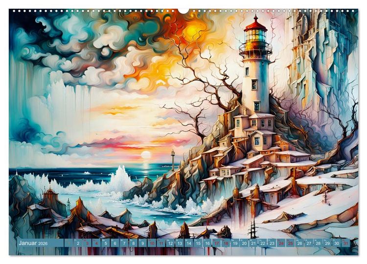 Produktbild: Einsame W&auml;chter Leuchtt&uuml;rme (hochwertiger Premium Wandkalender 2026 DIN A2 quer), Kunstdruck in Hochglanz