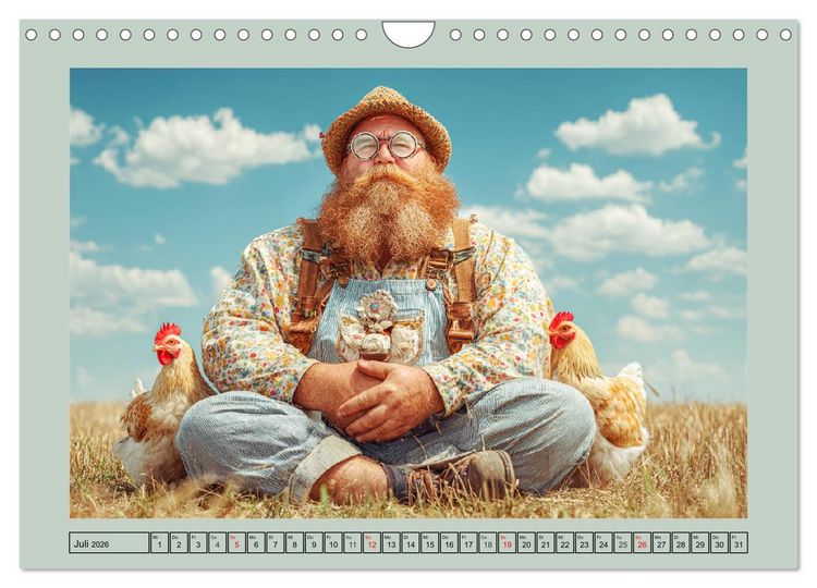 Produktbild: Die H&uuml;hnerhelden. Witz und Charme mit M&auml;nnern, die Eier haben (Wandkalender 2026 DIN A4 quer), CALVENDO Monatskalender