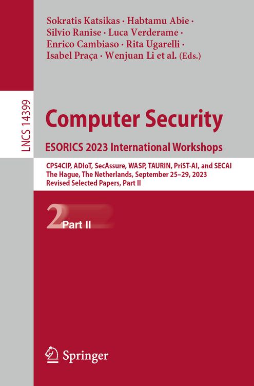 Produktbild: Computer Security. ESORICS 2023 International Workshops