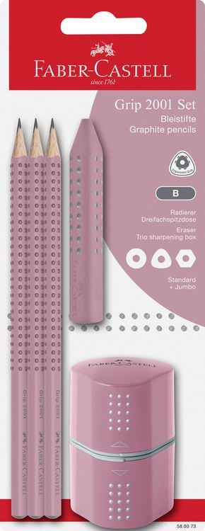 Produktbild: Faber-Castell Bleistiftset Grip 2001 rose shadows BK