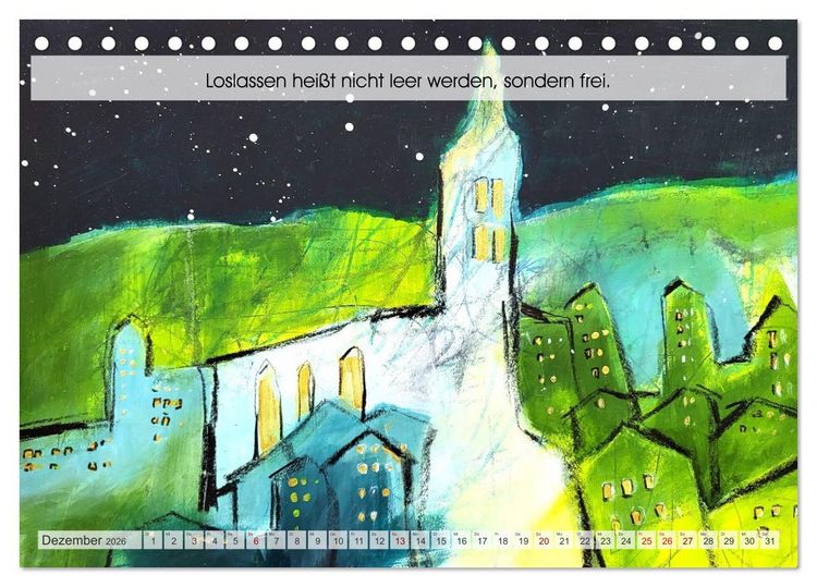 Produktbild: Loslassen als Kunst - Ein poetischer Jahresbegleiter in Bild und Wort (Tischkalender 2026 DIN A5 quer), CALVENDO Monatskalender