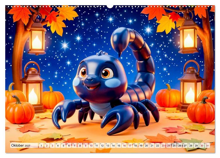 Produktbild: Kinder‑Sternzeichen - Fr&ouml;hlicher und bunter Kalender (hochwertiger Premium Wandkalender 2027 DIN A2 quer), Kunstdruck in Hochglanz