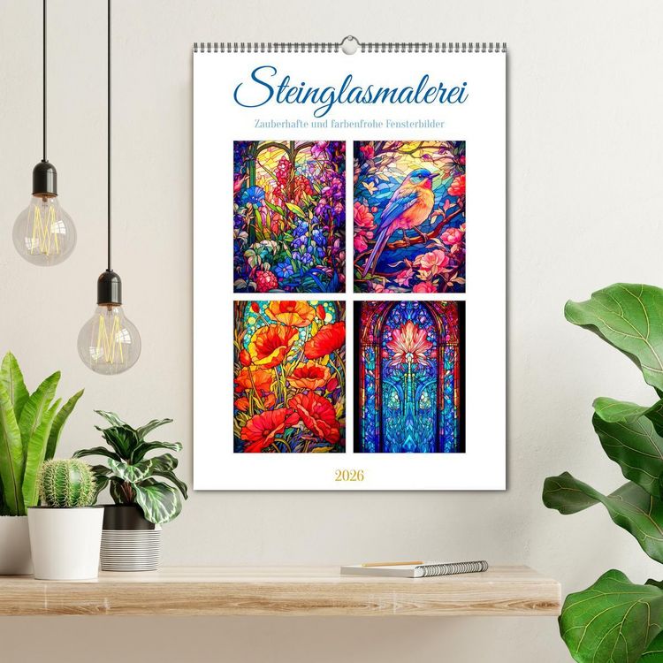 Produktbild: Steinglasmalerei (Wandkalender 2026 DIN A2 hoch), CALVENDO Monatskalender