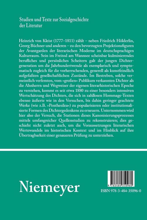 Produktbild: Heinrich von Kleist - Eine Dichterrenaissance