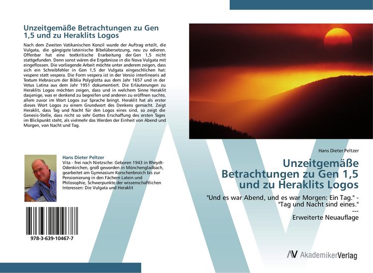 Produktbild: Unzeitgem&auml;&szlig;e Betrachtungen zu Gen 1,5 und zu Heraklits Logos