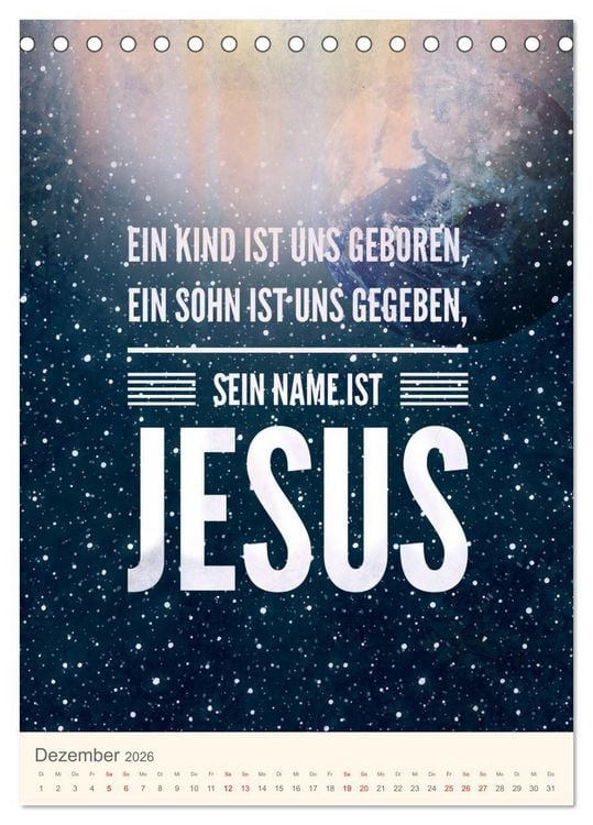 Produktbild: Namen von Jesus (Tischkalender 2026 DIN A5 hoch), CALVENDO Monatskalender