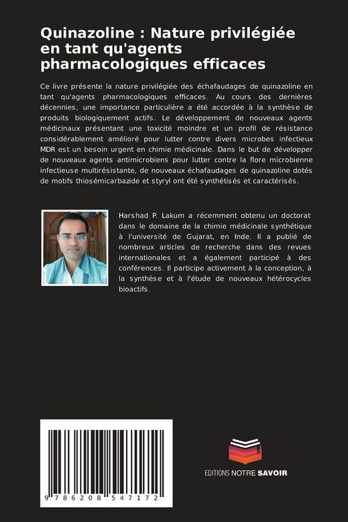 Produktbild: Quinazoline : Nature privil&eacute;gi&eacute;e en tant qu'agents pharmacologiques efficaces