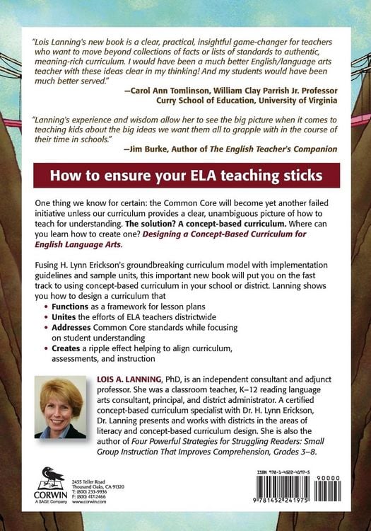 Produktbild: Designing a Concept-Based Curriculum for English Language Arts