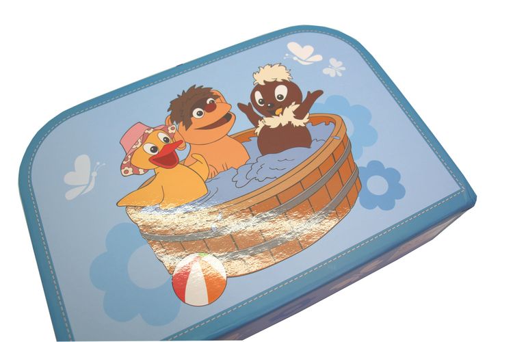 Produktbild: Tr&ouml;tsch Kinderkoffer Pittiplatsch Wanne gro&szlig;,Pappkoffer, Koffer aus Pappe, Geschenk Verpackung, Gutschein Verpackung,Spielkoffer, Metallgriff und Metallhenkel, Reisekoffer Kinder