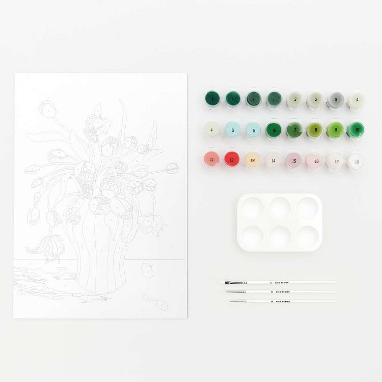 Produktbild: Malen nach Zahlen Set, Tulpen Bouqet, 26 x 37 cm,,
