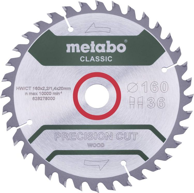 Produktbild: Metabo PRECISION CUT WOOD CLASSIC 628278000 Kreiss&auml;geblatt 160 x 20 x 1.4 mm Z&auml;hneanzahl: 36 1 St.