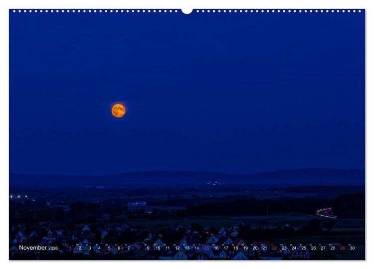 Produktbild: Unterfranken bei Nacht (Wandkalender 2026 DIN A2 quer), CALVENDO Monatskalender