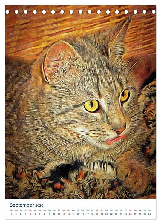 Produktbild: Umbrian Cats (Desk Calendar 2026 DIN A5 portrait), CALVENDO 12 Month DeskCalendar