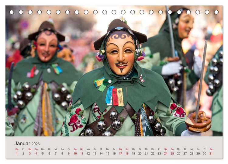 Produktbild: Narri 2026 Bilder der Schw&auml;bisch-Alemannischen Fasnet (Tischkalender 2026 DIN A5 quer), CALVENDO Monatskalender