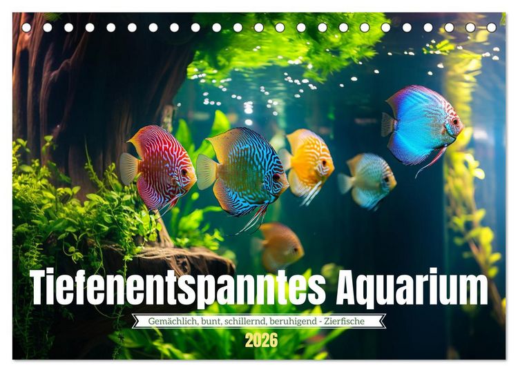 Produktbild: Tiefenentspanntes Aquarium (Tischkalender 2026 DIN A5 quer), CALVENDO Monatskalender