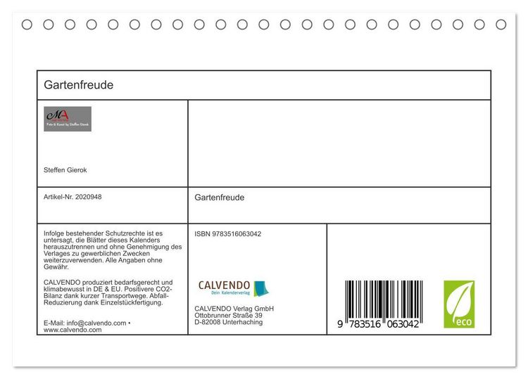 Produktbild: Gartenfreude (Tischkalender 2026 DIN A5 quer), CALVENDO Monatskalender