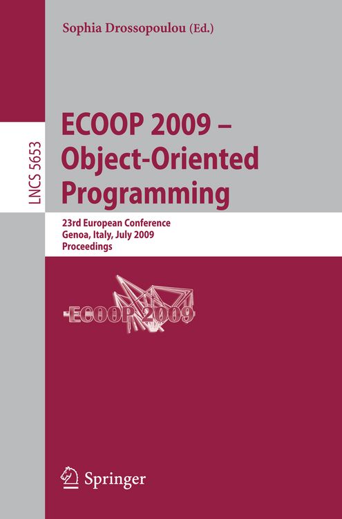 Produktbild: ECOOP 2009 -- Object-Oriented Programming