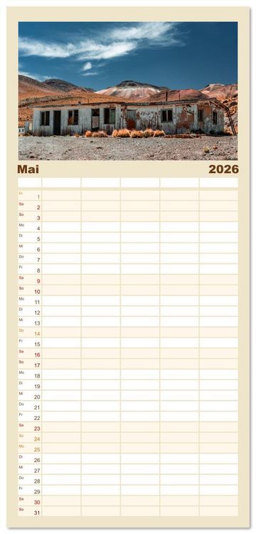 Produktbild: Familienplaner 2026 - Chile - Die stille Kraft der Atacama mit 5 Spalten (Wandkalender, 21 x 45 cm) CALVENDO