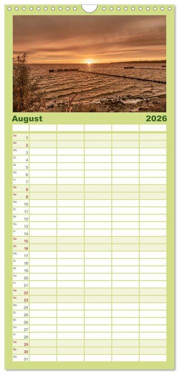 Produktbild: Familienplaner 2026 - K&uuml;stenregionen Deutschland mit 5 Spalten (Wandkalender, 21 x 45 cm) CALVENDO