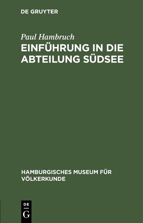 Produktbild: Einf&uuml;hrung in die Abteilung S&uuml;dsee
