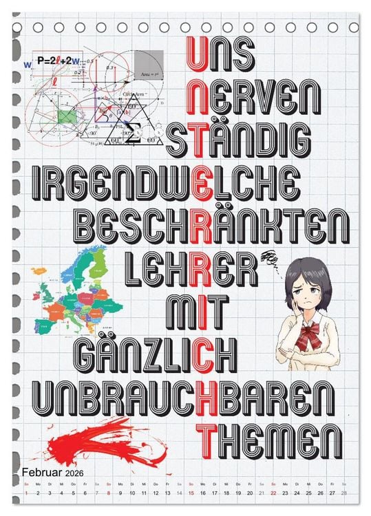 Produktbild: Sch&uuml;ler-Spr&uuml;che (Tischkalender 2026 DIN A5 hoch), CALVENDO Monatskalender