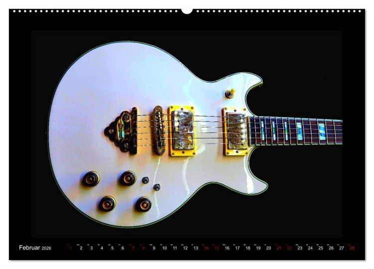 Produktbild: Rockgitarren im Blitzlicht (hochwertiger Premium Wandkalender 2026 DIN A2 quer), Kunstdruck in Hochglanz