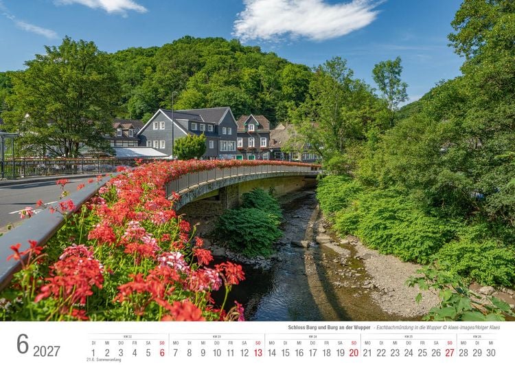 Produktbild: Schloss Burg und Burg an der Wupper 2027 Bildkalender A3 quer, spiralgebunden