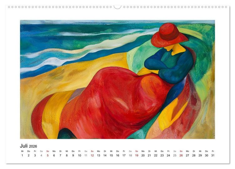 Produktbild: Expressionistisch durchs Jahr (Wandkalender 2026 DIN A2 quer), CALVENDO Monatskalender
