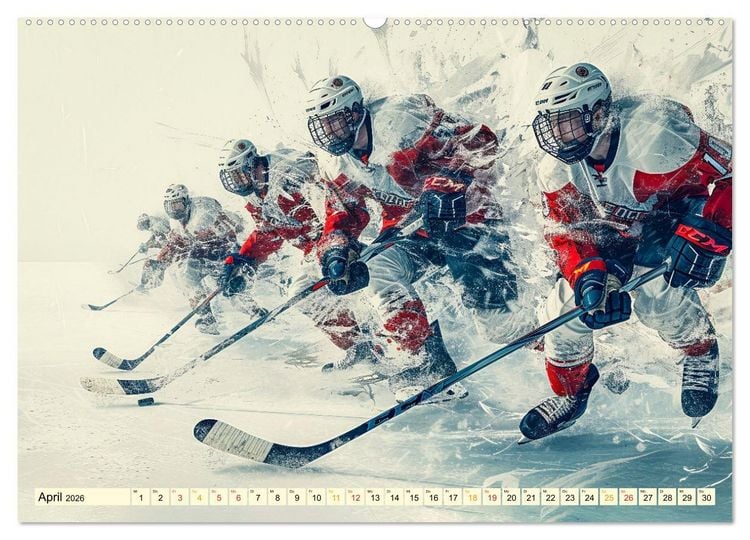 Produktbild: Eishockey - tolle Momente (hochwertiger Premium Wandkalender 2026 DIN A2 quer), Kunstdruck in Hochglanz