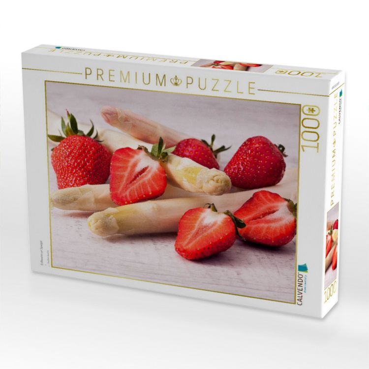 Produktbild: CALVENDO Puzzle Erdbeeren an Spargel | 1000 Teile Lege-Gr&ouml;&szlig;e 64x48cm Foto-Puzzle f&uuml;r gl&uuml;ckliche Stunden