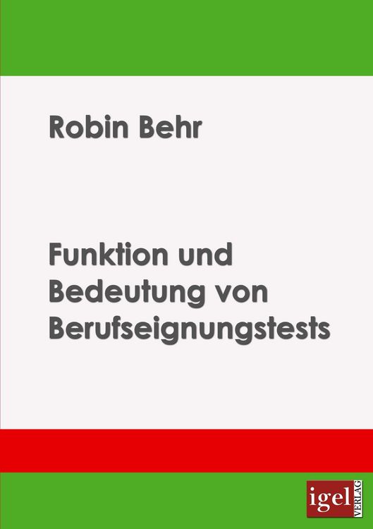 Produktbild: Funktion und Bedeutung von Berufseignungstests