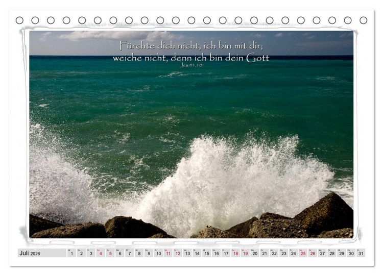 Produktbild: Biblische Spr&uuml;che und Verse (Tischkalender 2026 DIN A5 quer), CALVENDO Monatskalender