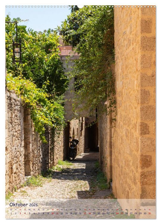 Produktbild: Ein Streifzug durch die Gassen der Insel Rhodos (hochwertiger Premium Wandkalender 2026 DIN A2 hoch), Kunstdruck in Hochglanz