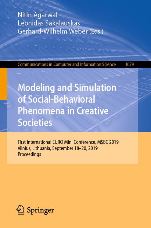 Produktbild: Modeling and Simulation of Social-Behavioral Phenomena in Creative Societies