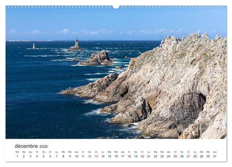Produktbild: Cornouaille &Agrave; la d&eacute;couverte du Sud-Ouest de la Bretagne (Calendrier mural 2026 DIN A2 vertical), CALVENDO calendrier mensuel