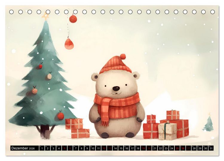Produktbild: B&auml;rige Illustrationen (Tischkalender 2026 DIN A5 quer), CALVENDO Monatskalender