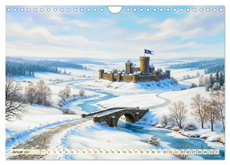 Produktbild: Burgen im Mittelalter (Wandkalender 2027 DIN A4 quer), CALVENDO Monatskalender