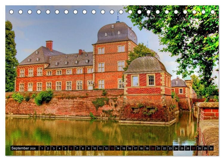 Produktbild: Burgen und Schl&ouml;sser im M&uuml;nsterland (Tischkalender 2026 DIN A5 quer), CALVENDO Monatskalender