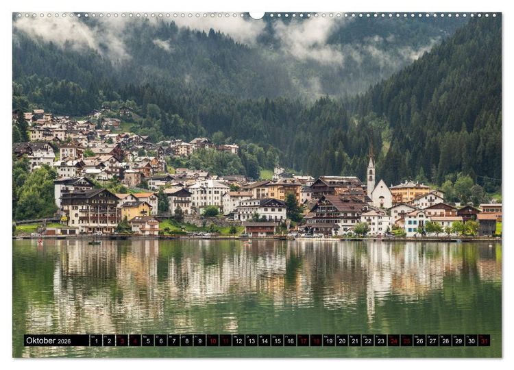 Produktbild: Bergseen in den Dolomiten (hochwertiger Premium Wandkalender 2026 DIN A2 quer), Kunstdruck in Hochglanz