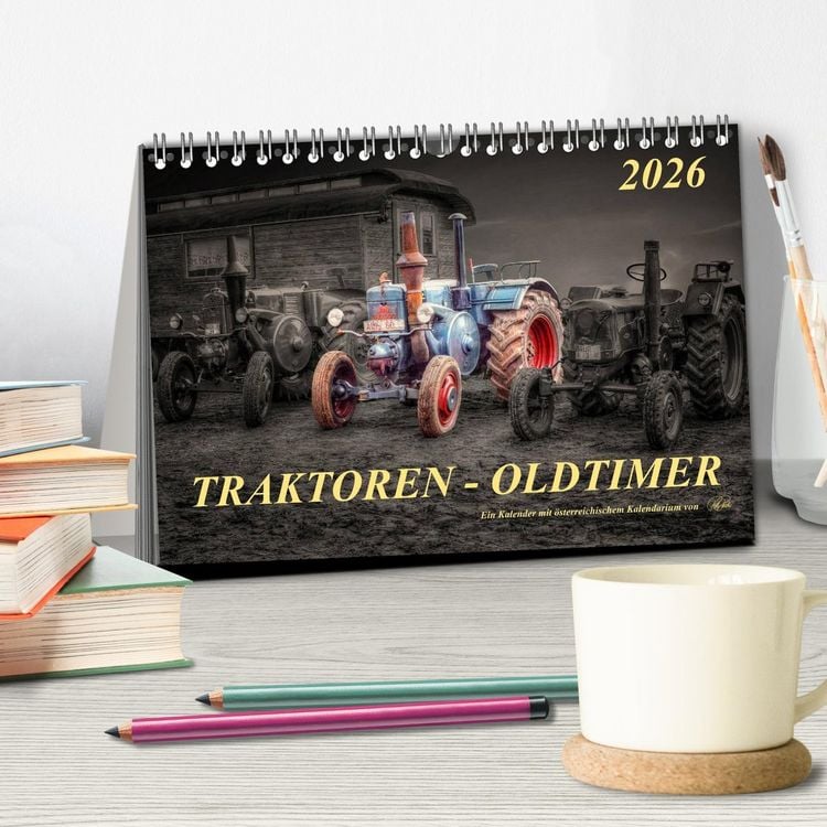 Produktbild: Traktoren - Oldtimer (Tischkalender 2026 DIN A5 quer), CALVENDO Monatskalender