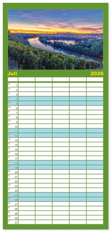 Produktbild: Familienplaner 2026 - Malerisches Stuttgart mit 5 Spalten (Wandkalender, 21 x 45 cm) CALVENDO