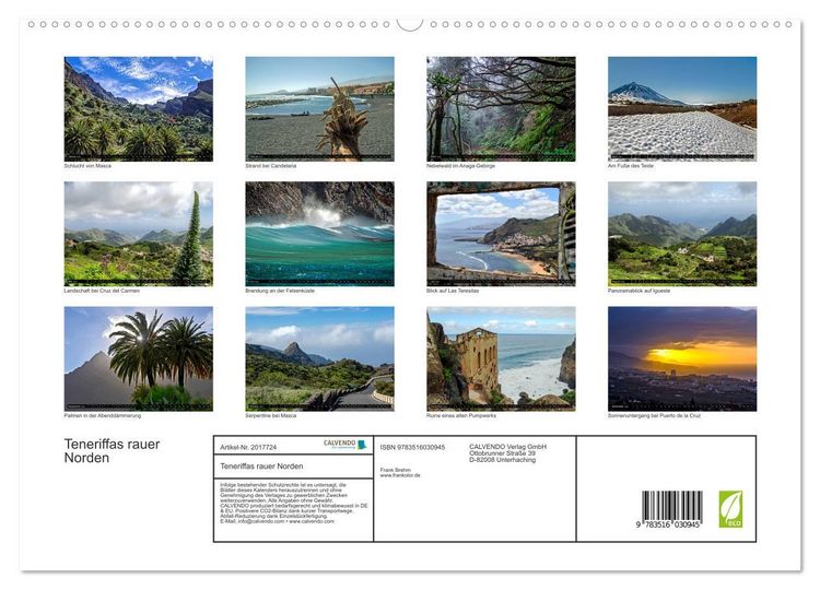 Produktbild: Teneriffas rauer Norden (hochwertiger Premium Wandkalender 2026 DIN A2 quer), Kunstdruck in Hochglanz